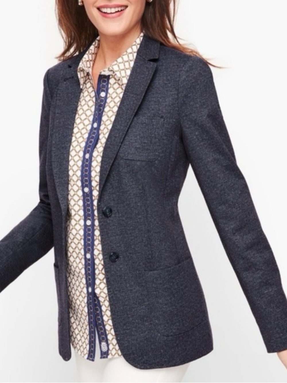 Talbots Dark Navy Two-Button Blazer